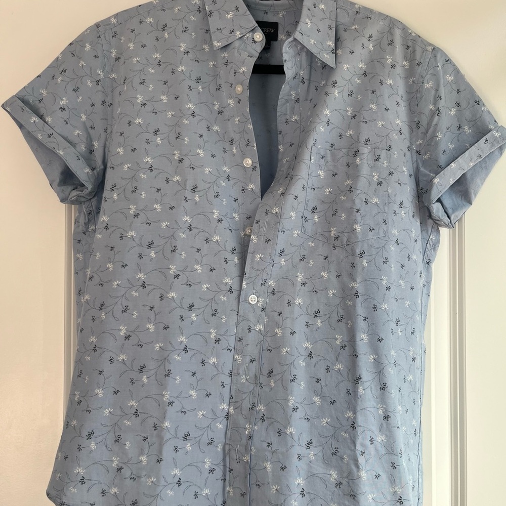 J. Crew Slim Sky Blue Floral Men's Shirt